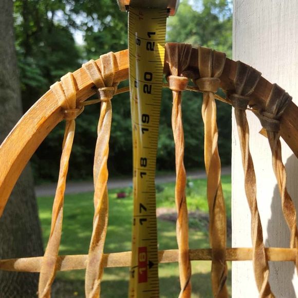 VINTAGE Military Snowshoes WWll RARE! Etched LUND US 1942 10x21 Rawhide & Wood - Picture 5 of 10